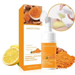 MIAOFUTONG Turmeric & Kojic Acid Gentle Foaming Facial Cleanser,Hydrating Daily Face Wash for Soft Smooth Skin,Natural Turmeric & Kojic Acid Infused Foaming Face Cleanser, Mild Non-Irritating Daily Skin Cleansing Wash